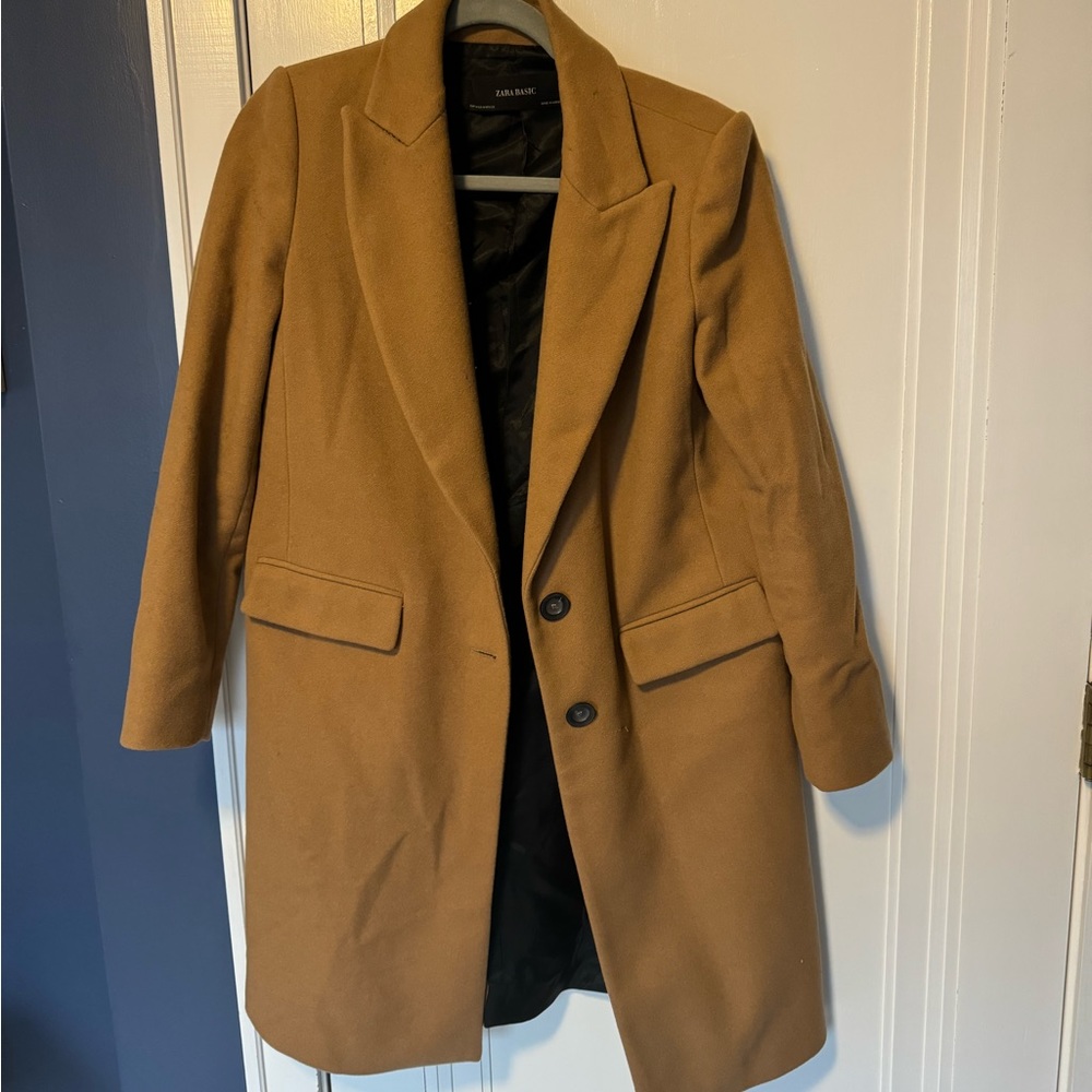 Zara camel breasted coat - Size M